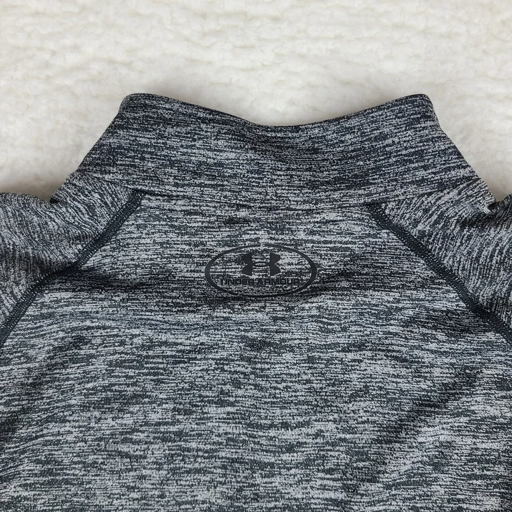 Under Armour Sweater Mens Medium Black Gray Heathered Loose Heatgear Performance